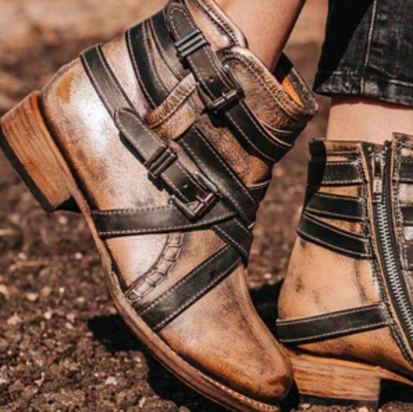 NEW Freebird Redmond NIB Ankle Boots Moto Western Bohemian Booties Harness Fall - Picture 12 of 16